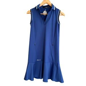 RLX Ralph Lauren Active Tank Dress XS Blue Preppy Golf Tennis Pickleball Pockets
